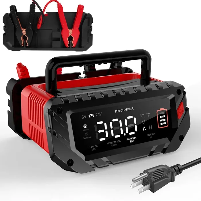 30 Amp Battery Charger, 6V/12V/24V Smart trickle Charger,car Battery Charger,Lithium, Lifepo4, Lead Acid (AGM/Gel/SLA…) Batter