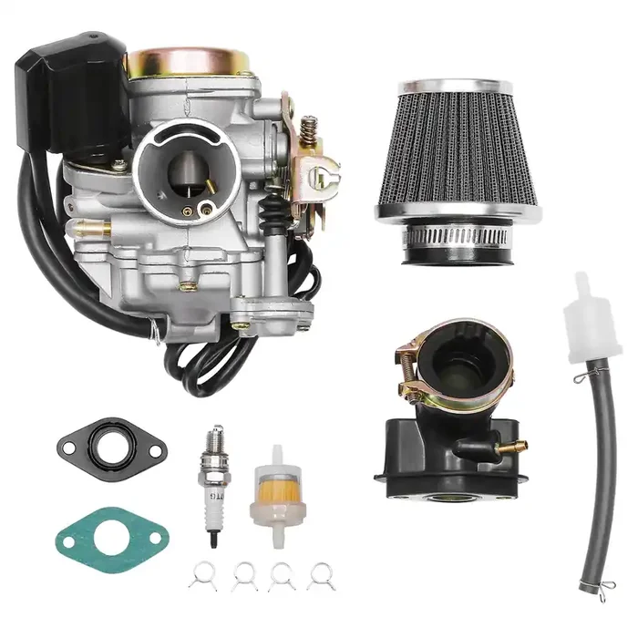 ATRACYPART GY6 50cc Carburetor PD18J 18mm for 4 Stroke 49cc 50cc 80cc Moped Engine with Intake Manifold, Fuel