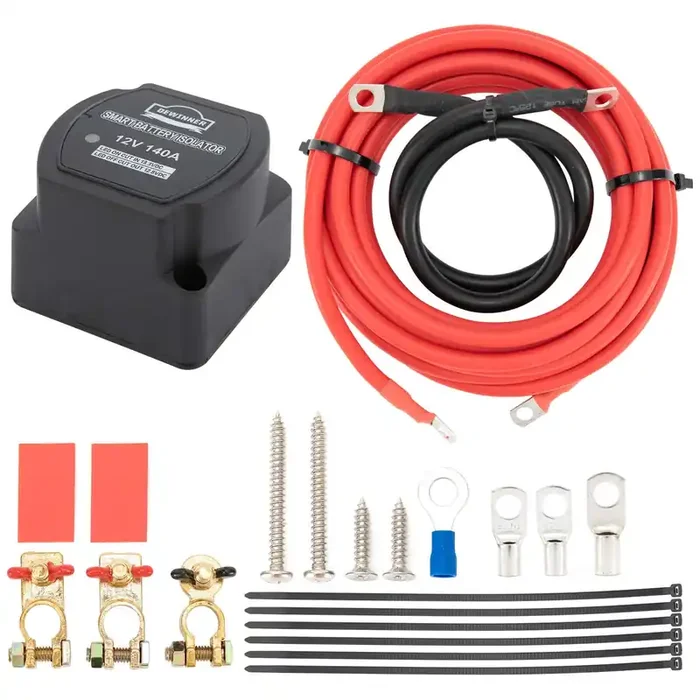 Dewinner 12V 140 Amp Dual Battery Smart Isolator & Atv Utv Wiring Cable Kit – Voltage Sensitive Relay – Vsr, Dual Battery Charge