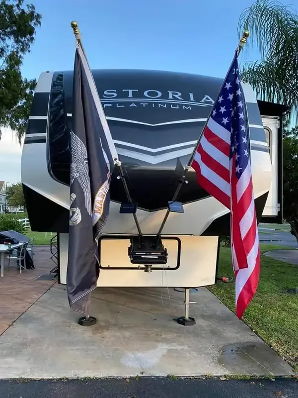 Magnetic Flag Holder (Double) RV Accessory No Drilling Multi-Purpose Flag Holder