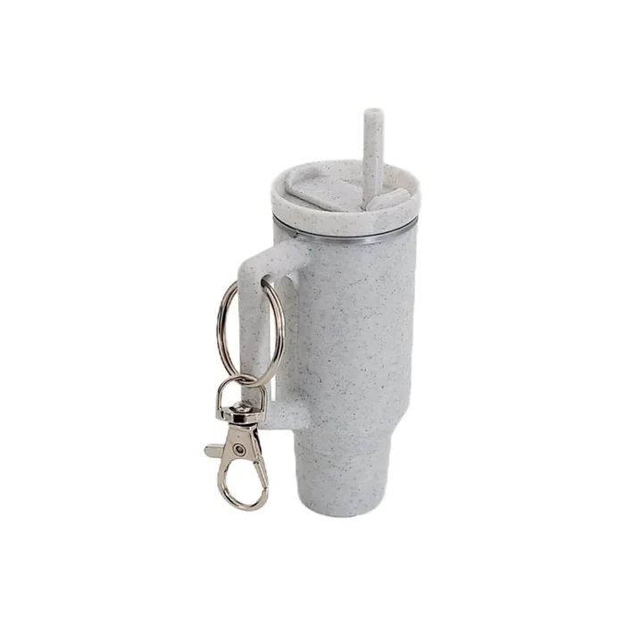 Miniature Stanley Tumbler Cup Replica Keychain – 3D Printed Desk Accessory (Marble)