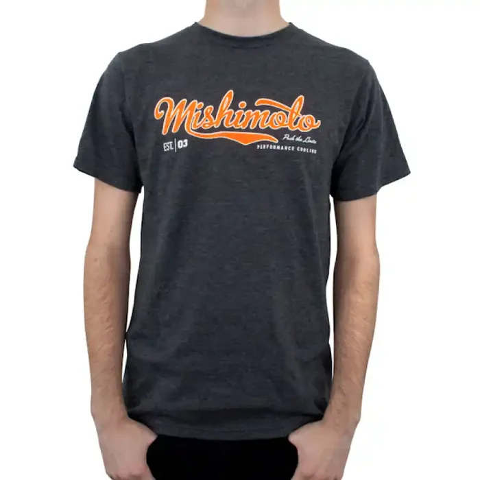 Mishimoto Mens Athletic Script Gray T-Shirt – X Large