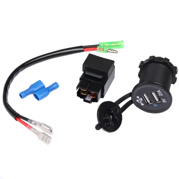 Motorcycle Dual USB Charger with Relay Battery Charger for Kawasaki Versys650 Versys1000 Ninja400 Ninja650 Versys 650 1000 X300