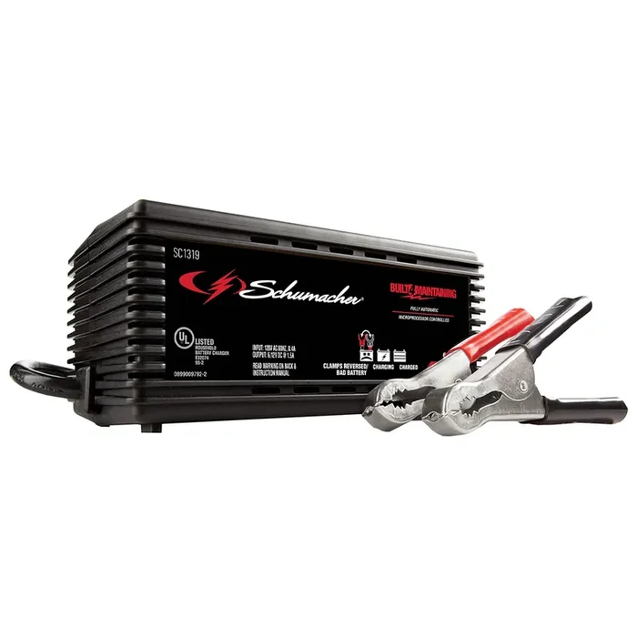 Schumacher Electric Battery Charger and Maintainer, 2-in-1, SC1319 – Fully Automatic, 1.5 Amp, 6 Volt and 12 Volt for Car, Power