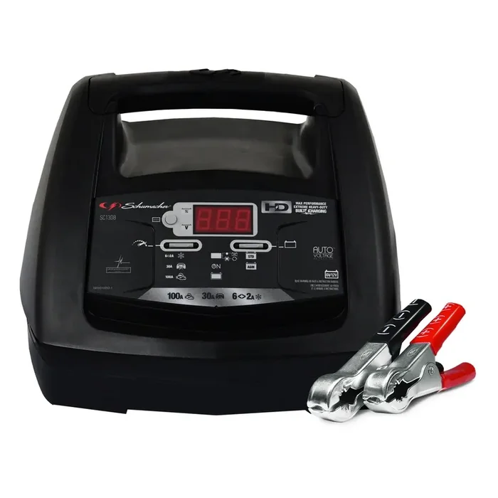 Schumacher Electric Fully Automatic Battery Charger Engine Starter, 6-in-1, SC1308 – 100 Cranking Amps, 6-Volt, 12-Volt, for Mot