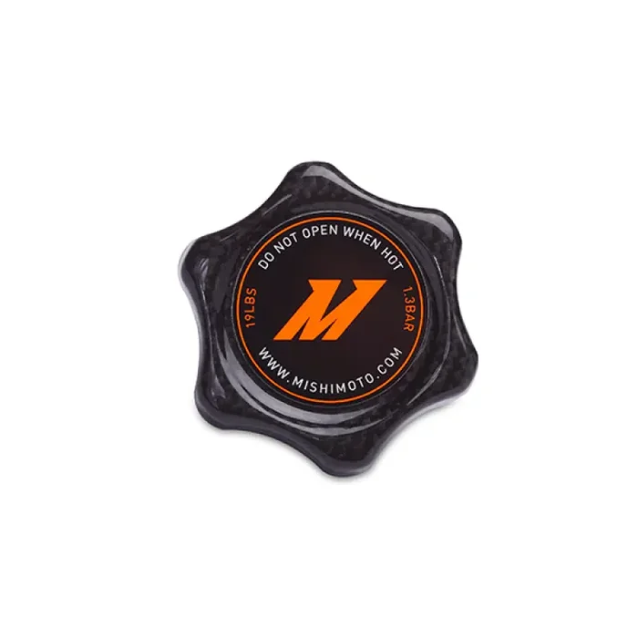 Tapa de radiador Mishimoto de fibra de carbono con clasificación de 1,3 bares, pequeña importación