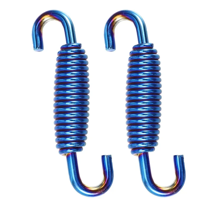 X AUTOHAUX 2 Pcs Motorcycles Universal Exhaust Pipe Spring 55mm 2.17‘‘ Stainless Steel Exhaust Pipe Spring Hook Modified Accesso